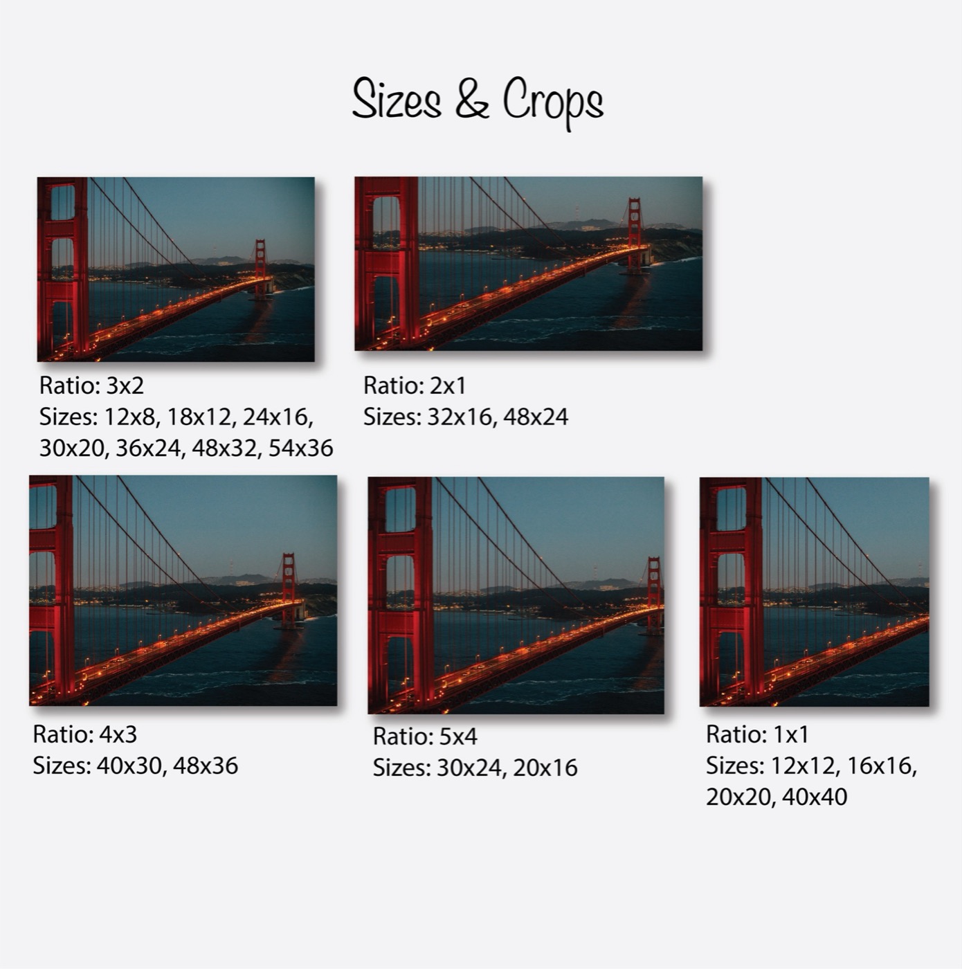 Golden Gate Bridge at night San Francisco metal print